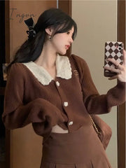 Ingvn - Vintage Knitted Suit Women’s Spring Korean Style Warm Mini Skirts Trend Chic Elegant