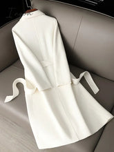Ingvn - White Double-Sided Cashmere Coat Women’s Mid-Length Over-The-Knee Autumn New High-End