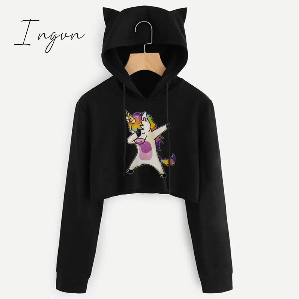 Ingvn - Winter Autumn Letter Print Women Hoodies Crop Sweatshirts Harajuku Best Friends Tv Top
