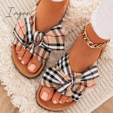 Ingvn - Women Comfy Classic Plaid Summer Sandals Slippers