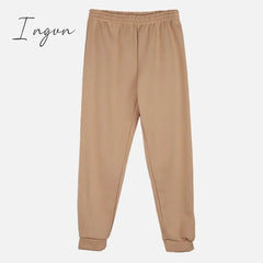 Ingvn - Women Elegant Solid Sets For Warm Hoodie Sweatshirts And Long Pant Fashion Two Piece Ladies