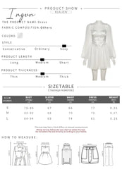 Ingvn - Women Fashion Elegant High Waist Slim Solid White Office Lady A - Line Mini Dress Spring