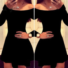 Ingvn - Women Leopard Dresses 2023 Summer Sexy Off Shoulder Bodycon Party Club Dress Long Sleeve
