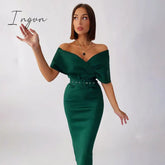 Ingvn - Women Sexy Elegant Off The Shoulder Dresses Autumn Summer Vintage Streetwear Club Party