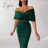 Ingvn - Women Sexy Elegant Off The Shoulder Dresses Autumn Summer Vintage Streetwear Club Party
