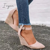 Ingvn - Women Summer Classic Wedge Pumps Ankle Strap Heels Sandals