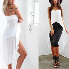 Ingvn - Women Summer Sleeveless Camis Sexy Irregular Sling Strap Tops Chiffon Beach Cami New