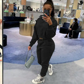 Ingvn - Women Tracksuit Set Jogger Matching Sets Lounge Wear Autumn Winter Sweatsuits For Sport