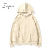 Ingvn - Women Unisex Couple Fleece 100% Cotton Suits 2 Pieces Sets Casual Tracksuit Hoodies