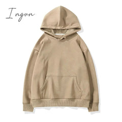 Ingvn - Women Unisex Couple Fleece 100% Cotton Suits 2 Pieces Sets Casual Tracksuit Hoodies
