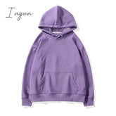 Ingvn - Women Unisex Couple Fleece 100% Cotton Suits 2 Pieces Sets Casual Tracksuit Hoodies