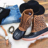 Ingvn - Women Waterproof Lace Up Duck Boots