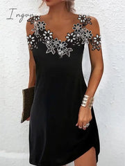 Ingvn - Women’s Casual Dress Summer Plain Lace Strap Mini Fashion Modern Outdoor Street