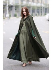 Ingvn - Women’s Coat Cloak / Halloween Capes Long Layered Green Black Blue Gray Stylish Christmas