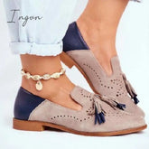 Ingvn - Women’s Flats Oxfords Slip-Ons Plus Size Loafer Mules Office Daily Summer Embroidery Low