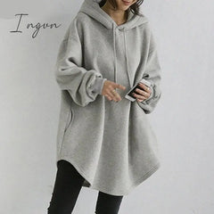 Ingvn - Women’s Hoodies Long Sleeve Sweatshirts Autumn Casual Solid Loose Drawstring Pullovers