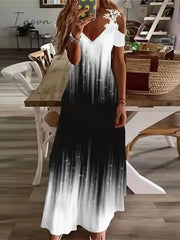 Ingvn - Women’s Long Dress Maxi Casual A Line Floral Print Ombre Fashion Outdoor Daily Holiday