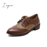 Ingvn - Women’s Oxfords Plus Size Outdoor Daily Low Heel Chunky Pointed Toe Elegant Casual