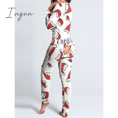 Ingvn - Women’s Pajamas Jumpsuit Elk Snowflake Casual Comfort Soft Home Christmas Daily Polyester