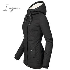 Ingvn - Women’s Parka Street Fall Winter Long Coat Windproof Warm 3 In 1 Loose Casual Sports