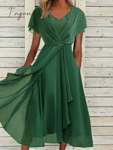 Ingvn - Women‘s Prom Dress Wedding Guest Party Long Maxi White Sleeveless Pure Color Lace Summer