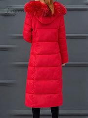 Ingvn - Women’s Puffer Jacket Winter Coat Parka Street Daily Valentine’s Day Fall Long Regular