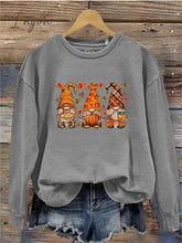 Ingvn - Women’s Pullover Christmas Sweatshirt Fashion Black White Purple Gnome Round Neck Long