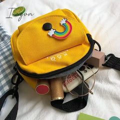 Ingvn - Women’s Single Shoulder Bag Fashion Solid Color Casual Handbag Outdoor Rainbow Canvas