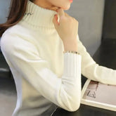 Ingvn - Women’s Sweater Turtleneck Trending New Fashion Top Autumn And Winter Korean Pullover