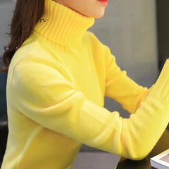 Ingvn - Women’s Sweater Turtleneck Trending New Fashion Top Autumn And Winter Korean Pullover