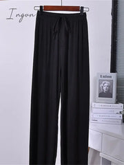Ingvn - Women’s Wide Leg Chinos Pants Trousers Black Pink Beige Streetwear Lightweight Casual
