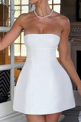 Sexy Solid Strapless Dresses Dresses/Short
