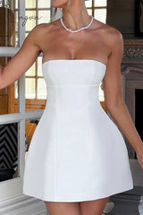 Sexy Solid Strapless Dresses Dresses/Short
