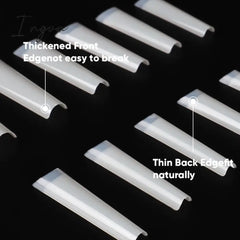 Transparent Stiletto Fake Nail Tips Acrylic False Long Shape Half Cover Coffin Professional Art