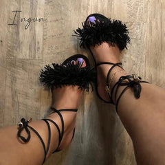 Ingvn - Summer Short Tassel Strap Sandals