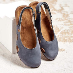 INGVN  New Women Casual Wedges Sandals Summer Buckle Hot Gladiator Retro Non-slip Sandals Flock Ladies Party Office Shoes