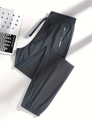 Women's Summer Lightweight Ice Silk Athletic Pants, 1pc, Breathable Tapered Joggers, Casual Drawstring Sports Trousers For Running, Cycling, And Hiking For Fall & Winter