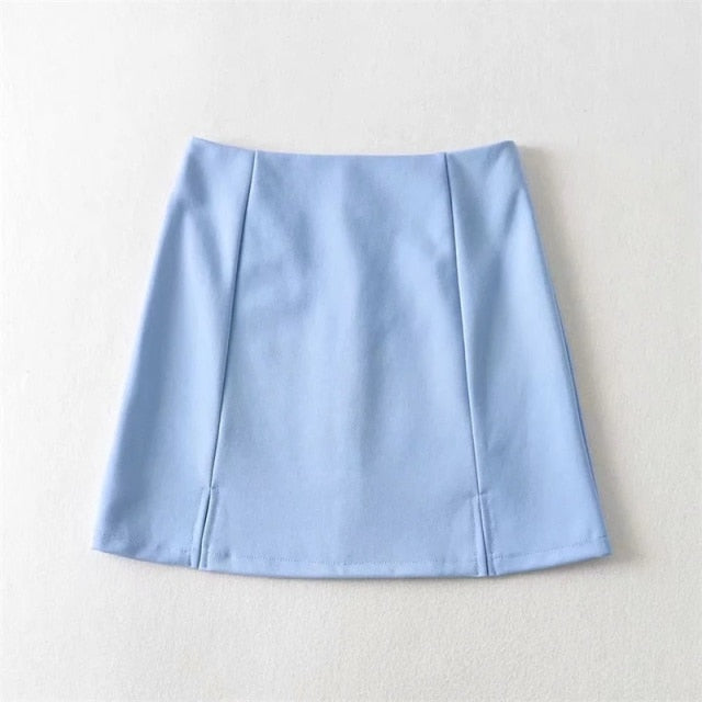 Women Mini Bodycon Skirt With Split Mini Skirt