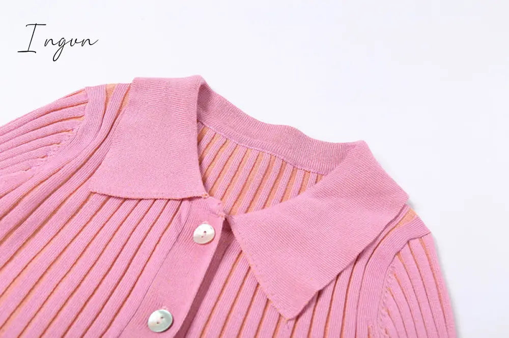 Ingvn - Fashion Trends Single Breasted Knitted Sweater Women Sexy Long Sleeve Asymmetrical Cardigans Solid Turn Down Collar Autumn Fashion Tops