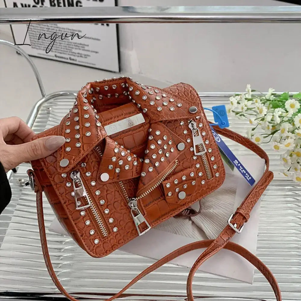 Ingvn - Fashion Jacket Design Crossbody Bag Rivet Clothes Shape Women Handbag Purse Brand Designer Lady Shoulder Bags Luxury Women's Bag
