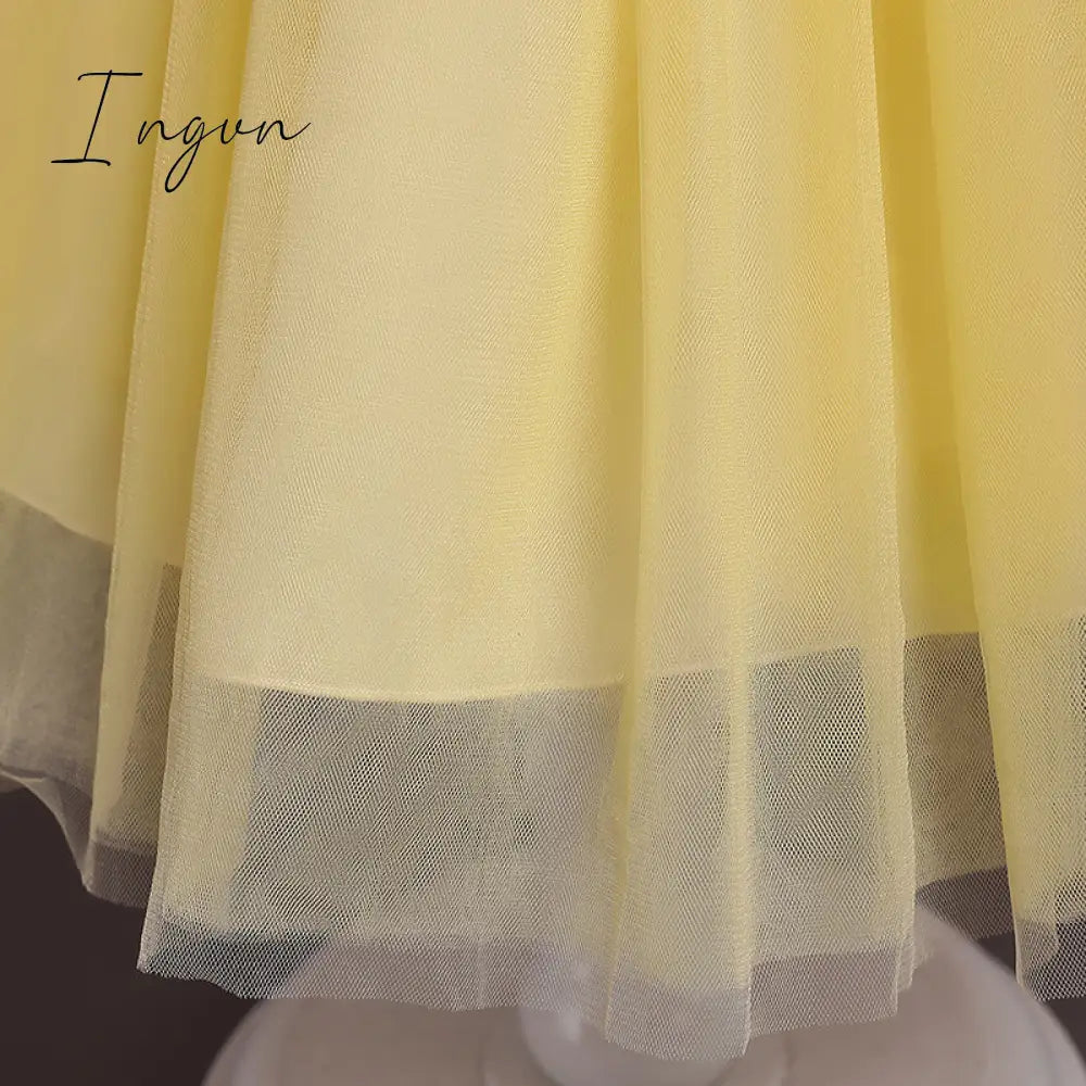Ingvn - Girls Ruffles Princess Dress For Kids Wedding Elegant Party Tutu Prom Gown Children Birthday Pageant Communion Formal Vestidos