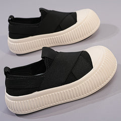 Comfortable Women's Breathable Knit Sneakers - Soft, Lightweight, Casual Slip On Shoes for Outdoor Activities, Low Top Design for Everyday Wear