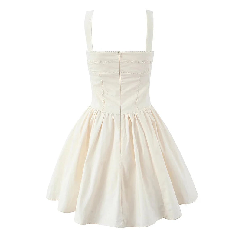 Summer Women Sexy Sleeveless Tank Dress Low Waist Fit And Flare Party Mini Dresses Cotton Robe