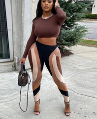 Mesh Patchwork Print Leggings Women Hipster Y2K Stitching Color Match Sheath Pants High Waist Body-Shaping High Streetwear