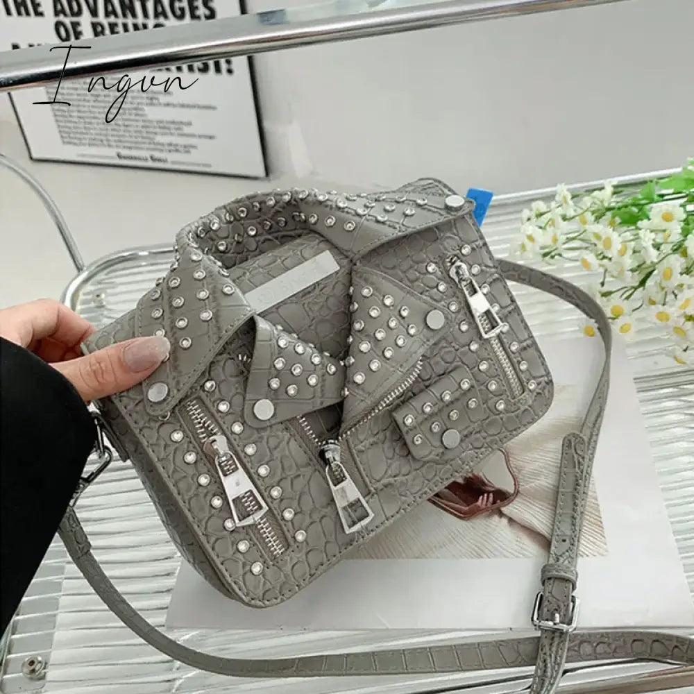 Ingvn - Fashion Jacket Design Crossbody Bag Rivet Clothes Shape Women Handbag Purse Brand Designer Lady Shoulder Bags Luxury Women's Bag
