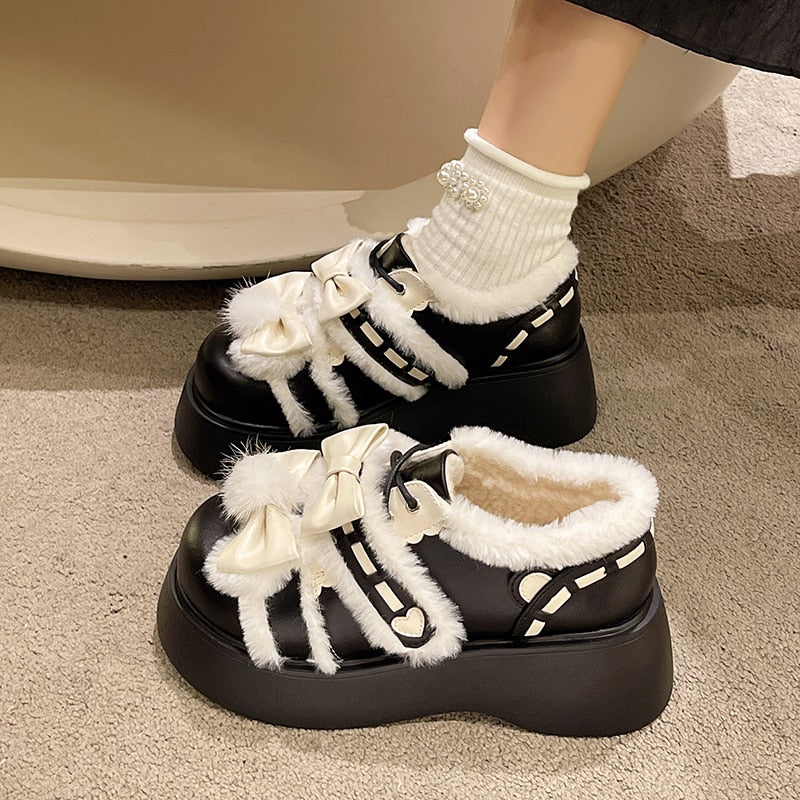 Women's Shoes Casual Shoes Spring Sneakers Platform Colorful Thick Sole Slip-on PU Winter PVC Round Toe Mixed Colors Lace-U