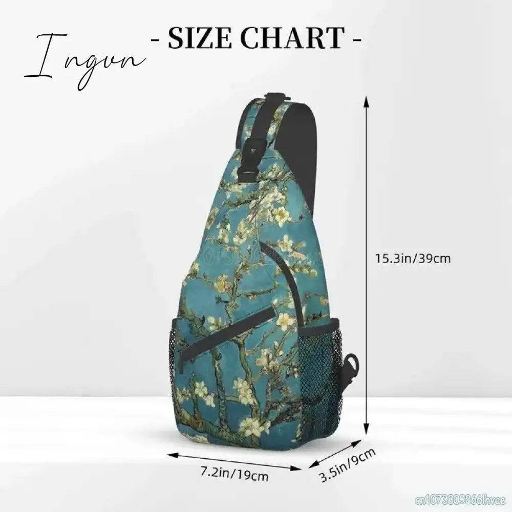 Ingvn - Vincent Van Gogh Almond Blossom Sling Chest Bag for Women Crossbody Backpack Travel Shoulder Bags Waterproof Daypack for Hiking