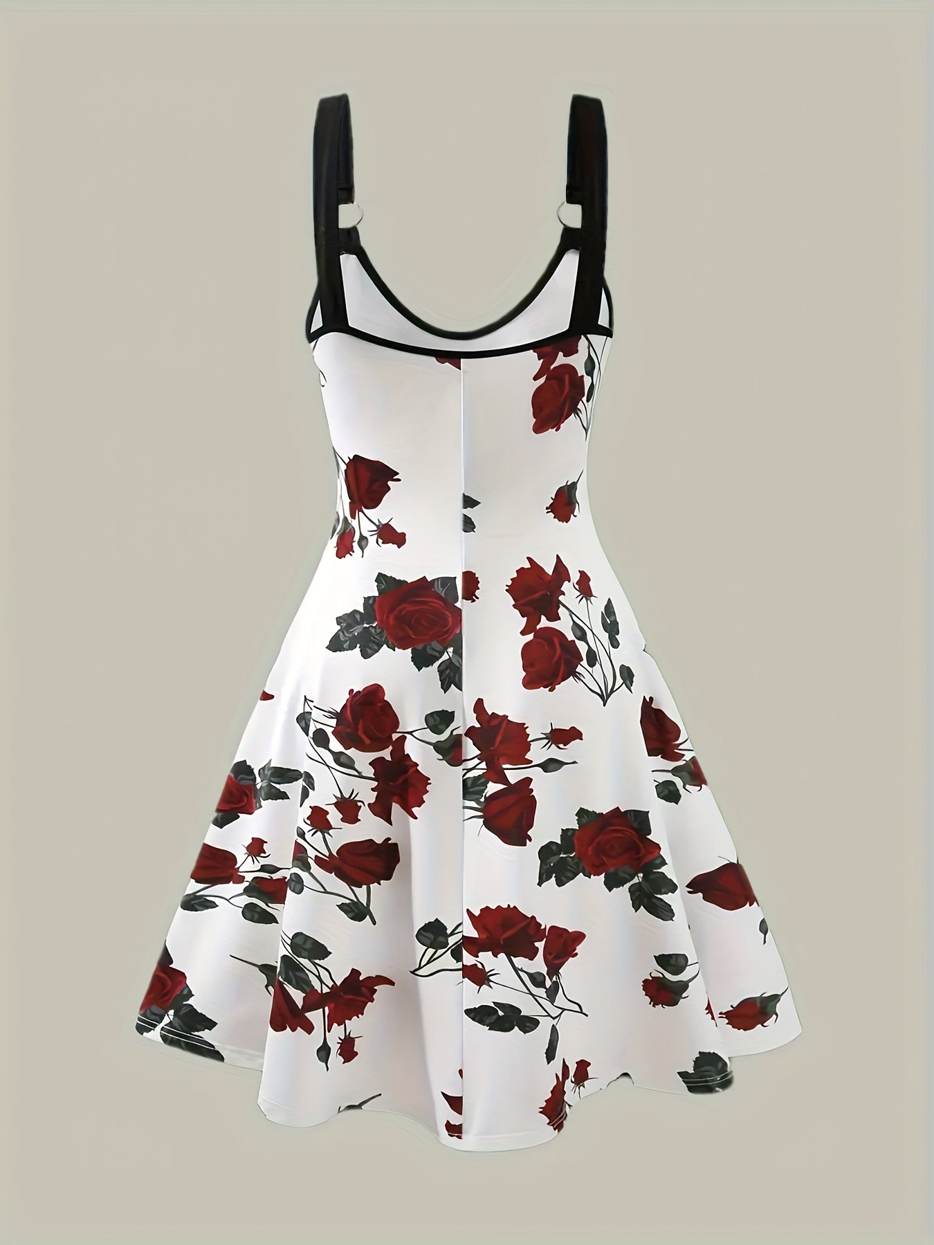 Plus Size Bohemian Floral Print Dress - Stylish V Neck Sleeveless Suspender Style - Comfortable Summer Clothing for Fashion-Forward Women