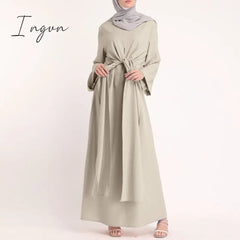 Ingvn - Muslim Dresses Eid Mubarak Kaftan Dubai Abaya Turkey Fashion Hijab Dress Islam Clothing Maxi Sundress For Women Vestidos