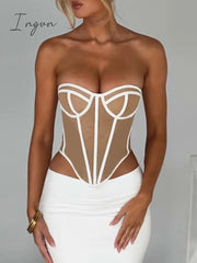 Ingvn - Strapless Sexy Club Party Tank Tops Women Vest Off-shoulder Sleeveless Corset Tops Female Fashion Skinny Crop Tops 2023